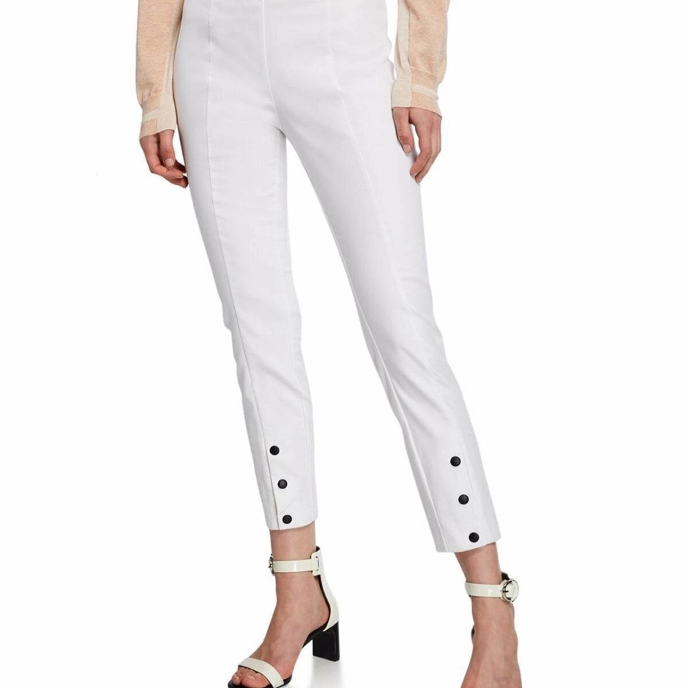Rag & Bone New York Women's Simone Snap Leg Front Pants/Trousers White Sz 6